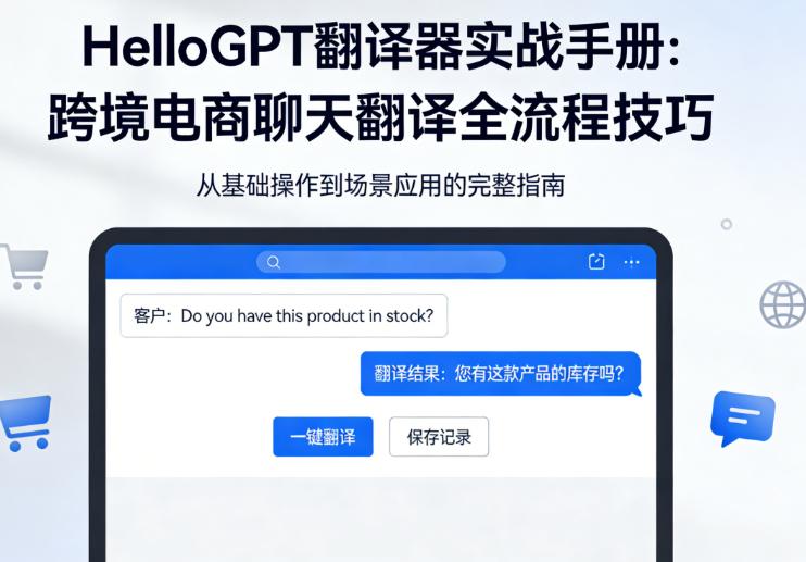 HelloGPT翻译器实战手册：跨境电商聊天翻译全流程技巧