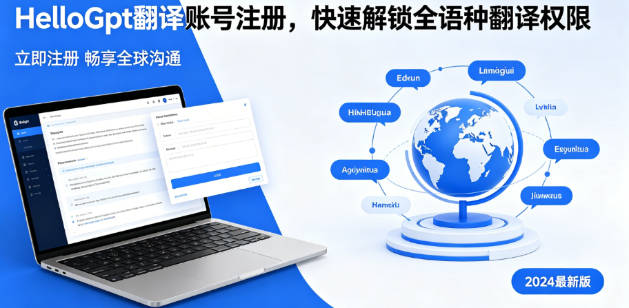 HelloGpt翻译账号注册，快速解锁全语种翻译权限